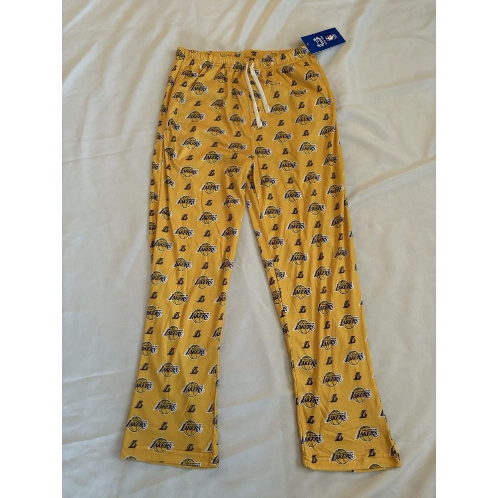 NEW NBA LOS ANGELES LAKERS PAJAMAS PJs PANTS GOLD Lakers Pajamas Size Medium